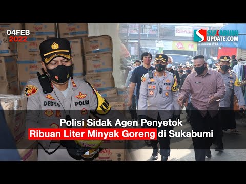 Polisi Sidak Agen Penyetok Ribuan Liter Minyak Goreng di Sukabumi