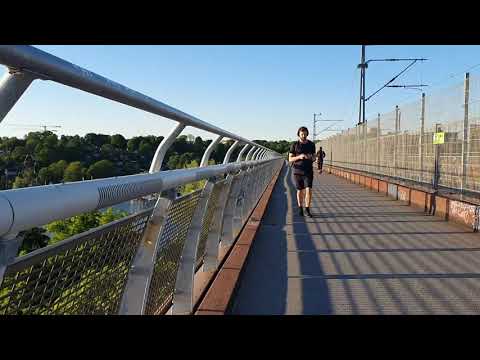 Stockholm Skywalk Bridge In Liljeholmen: Overlooking Lake Mälaren, Sweden