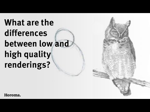 What are the differences between a high and a low quality rendering
