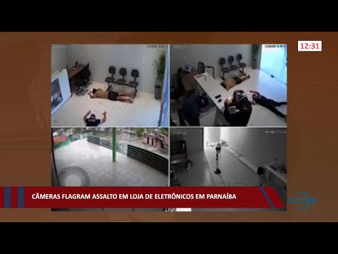 Câmeras flagram assalto em loja de eletrônicos em Parnaíba 21 03 2022