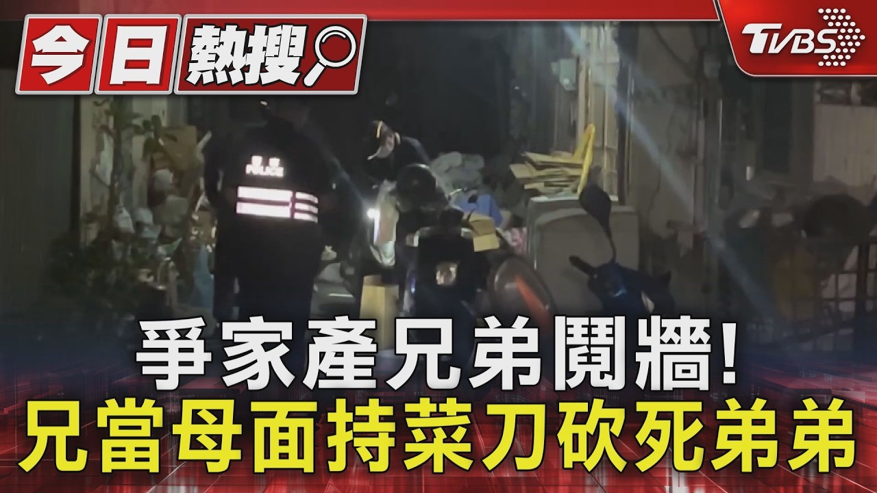 影音/爭家產兄弟鬩牆! 當8旬老母面吵架 兄持菜刀砍死弟