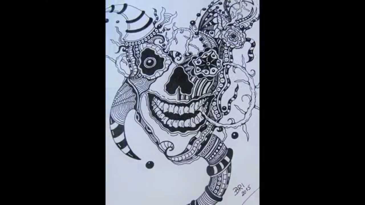 Zentangle ZenZia DOODLEs  skulls made by BRI - Brigitte Ibitoye