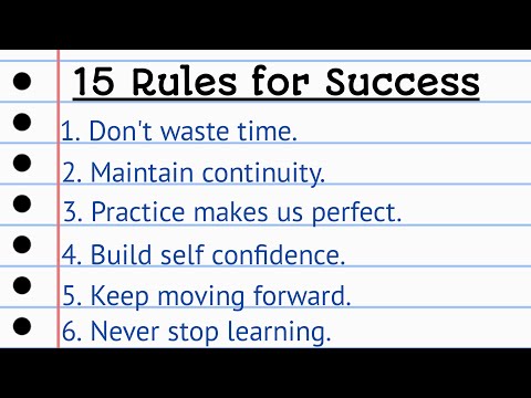 15 rules for successful | rules for successful in life