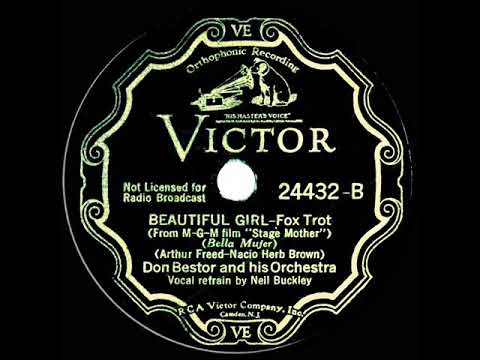 1933 Don Bestor - Beautiful Girl (Neil Buckley, vocal)