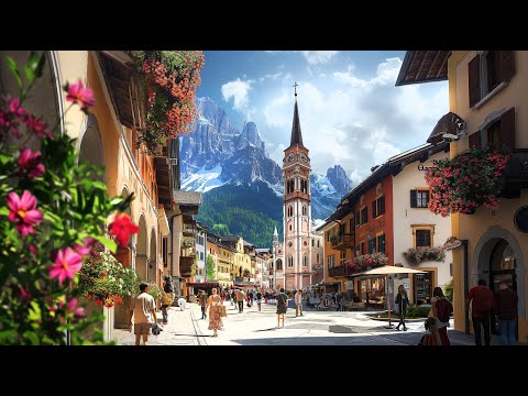 ❤️ Cortina d'Ampezzo Italy, 🇮🇹 4K UHD Walking Tour