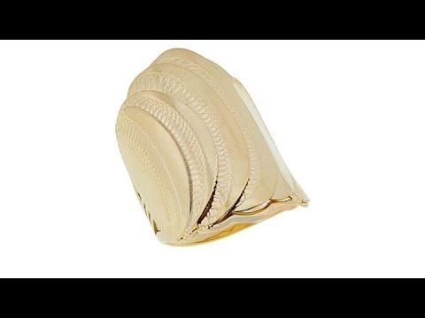 Golden Treasures 14K Italian Gold Luna Ring