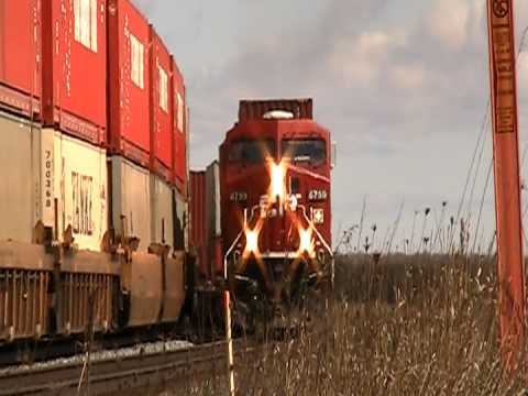 EMERGENCY! - CP 8759 (train 110) passing train 111 in emergency!