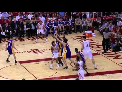 05 08 2009   Round 2 Game 3   Lakers vs  Rockets   Kobe Blocks Yao Ming