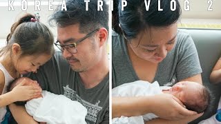 Meeting Our Newborn Twin Nephews - KOREA TRIP VLOG 2 | Chef Julie Yoon