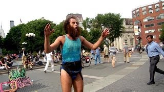 Epic Crazy Bearded Guy in NYC Union Square