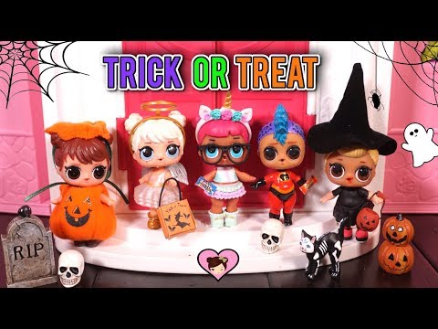 Barbie LOL Surprise Dolls TRICK OR TREAT Halloween Costumes - LOL Families Dollhouse