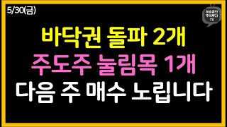 다음주 매수 후보. 주도주 눌림목 1, 바닥권 돌파 2