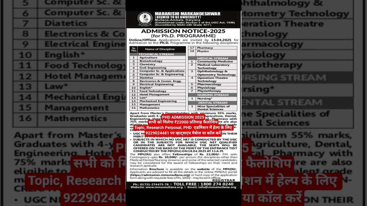 PhD. Admission 2025 | GOVT. University PhD Admission 2025 | MULTIPLE SUBJECT| netulanetjrf