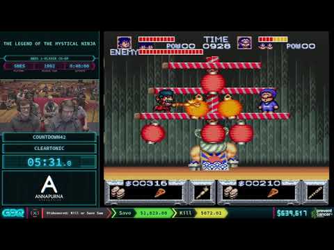 The Legend of the Mystical Ninja by Countdown42 and cleartonic in 32:52 - AGDQ 2018 - Part 102
