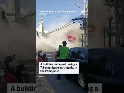 Building collapses during strong Philippines earthquake