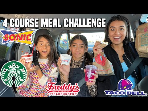 4 Course Meal Challenge TikTok | GEM Sisters