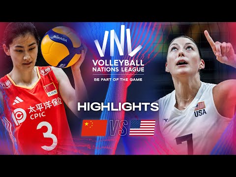 🇨🇳 CHN vs. 🇺🇸 USA - Highlights | Week 1 | Women's VNL 2024