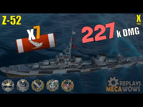 Z-52 7 Kills & 227k Damage | World of Warships Gameplay