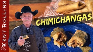 Beef, Bean and Cheese Chimichangas with Green Pepper Salsa