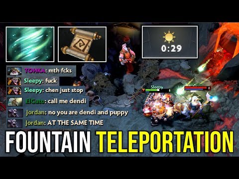 1 MIN FOUNTAIN TELEPORTATION..!! 7.22c BUG Chen Dendi & Puppey at the Same Time | Dota 2