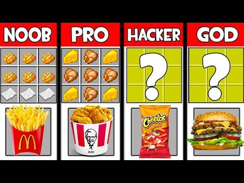 Minecraft Battle: FAST FOOD CRAFTING CHALLENGE - NOOB vs PRO vs HACKER vs GOD : AVM SHORTS Animation