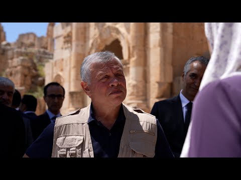 من زيارة جلالة الملك عبدالله الثاني وسمو الأمير الحسين بن عبدالله الثاني، ولي العهد، إلى جرش 