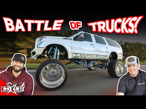 HUGE Custom Lifted Excursion VS. Custom F350 Super Duty!!