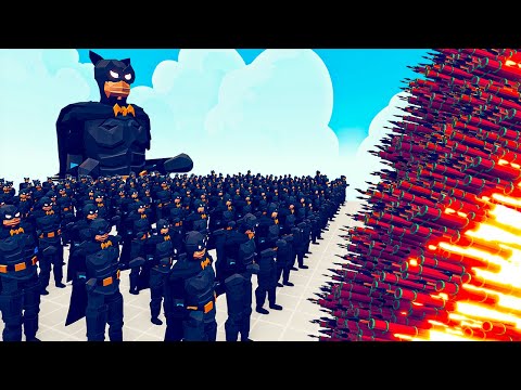 100x BATMAN + 1x GIANT BATMAN vs 1x EVERY GODS - Totally Accurate Battle Simulator TABS