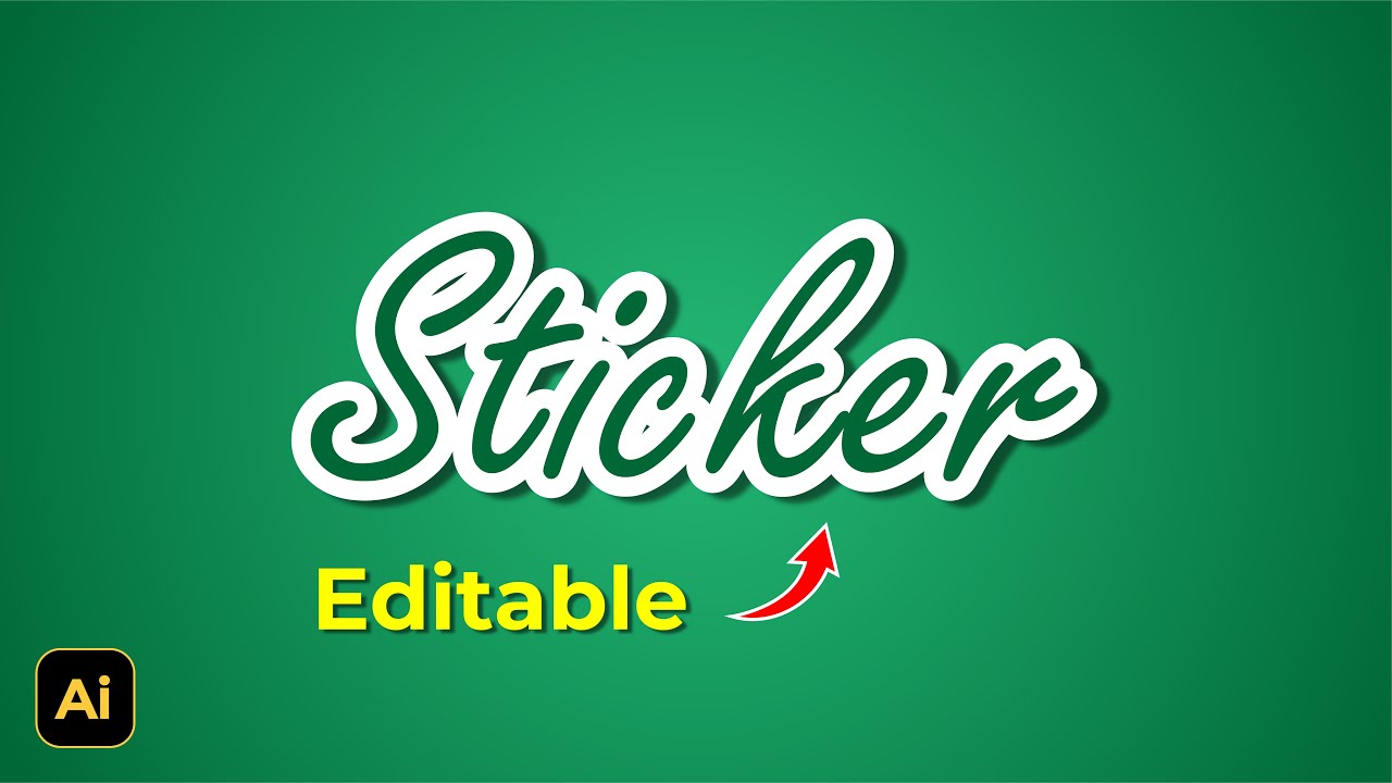 How to Make Editable Sticker Text Effect | Adobe Illustrator Tutorials