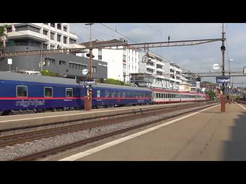2017 - CH - ÖBB Nightjet / HZ Euronight passing Thalwil train station, on its way to Zürich HB