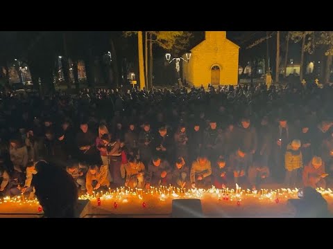 Candle light vigil held in Montenegro as nation mourns 12 shooting victims
