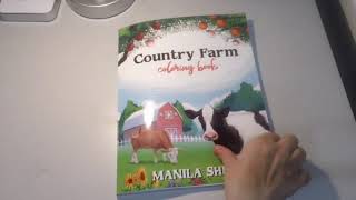 Flipthrough & Review of Country Farm Coloring Book by Manila Shine