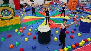 SUPER INSANE GYMNASTICS OBSTACLE COURSE!