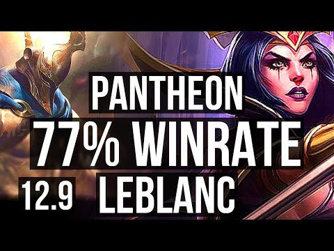 PANTHEON vs LEBLANC (MID) | 77% winrate, 3/1/5 | KR Challenger | 12.9