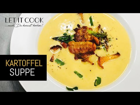 Kartoffelsuppe mit Speck und Pfifferlingen