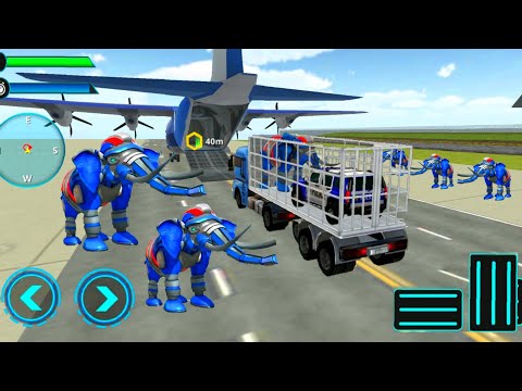 US Police Elephant Robot Game h#2 - Elephant Robot Transporting in Cargo Plane - Android Gameplay