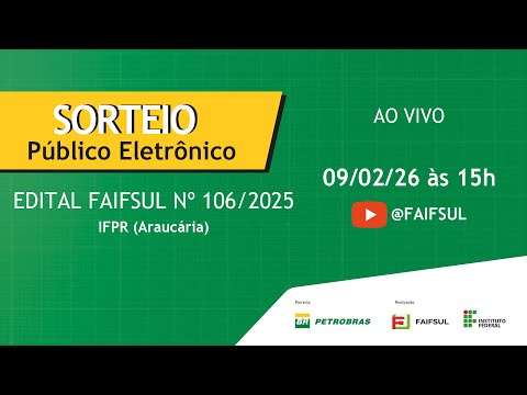 Sorteio Público - IFPR - Edital Nº 106/2025