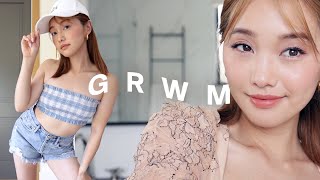 GRWM 🔆 everyday makeup, outfits, pasta date vlog!