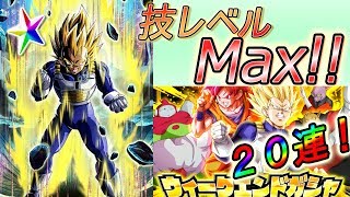 【ドッカンバトル #224】虹LRベジータ技レベルMax使ってみた ＆ WEガシャ２０連！