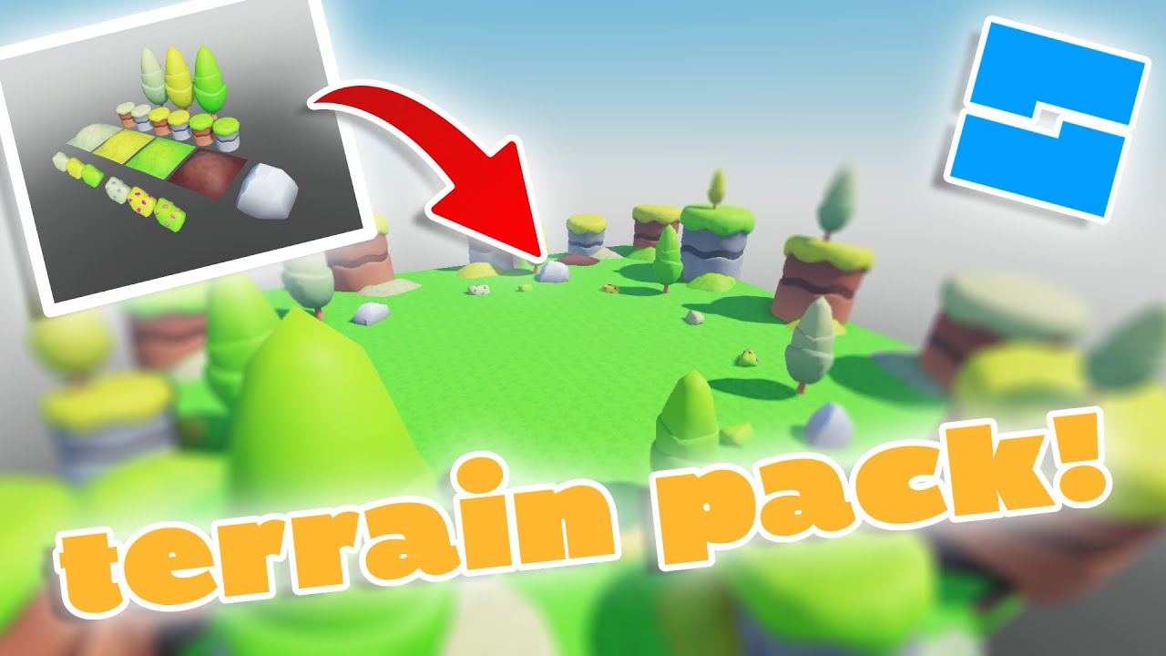 Basic Terrain Asset Pack Speedbuild! (Roblox Studio)