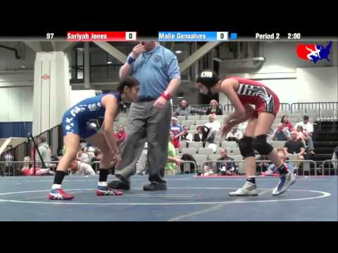 Sariyah Jones vs. Malie Gonsalves at 2013 West Jr. Freestyle Regional