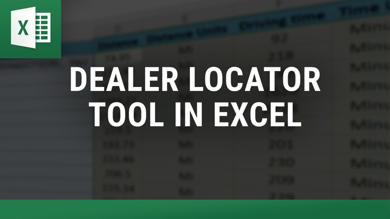 Dealer Locator Tool in Excel