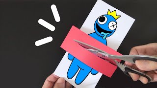 Very Easy！Rainbow Friends Blue Paper Magic Trick｜Funny Paper Craft Idea