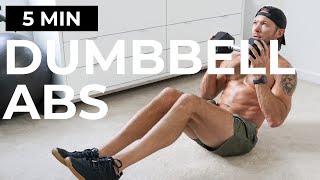 5 MIN DUMBBELL ABS WORKOUT  |  ABS WITH WEIGHTS