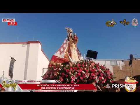 Procesión de la Virgen Candelaria del Socorro de Huanchaco a la catedral de Trujillo