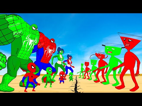 Rescue RED & GREEN SPIDERMAN Family Vs MONSTER RADIATION: Returning From The Dead SECRET!