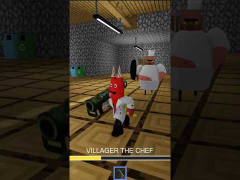 Poppy Playtime Gamers - Jumpscare Barry's Prison Run Minecraft Villager chef Battle roblox #roblox #shorts