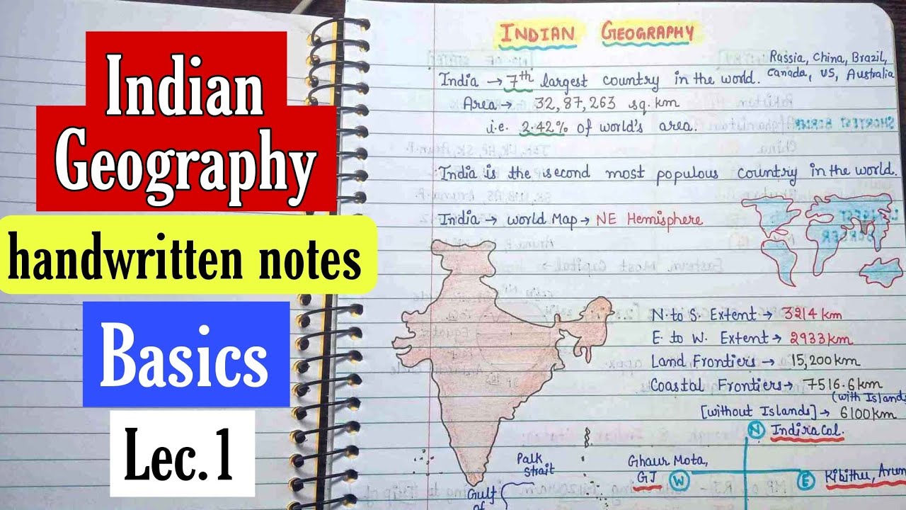 Indian Geography~ Basics || Handwritten Notes || Lec.1 || An Aspirant !