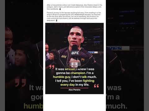 Alex Pereira’s Emotional Speech After Defeating Israel Adesanya 🗿
