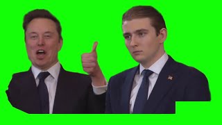 Barron Trump & Elon Musk green screen